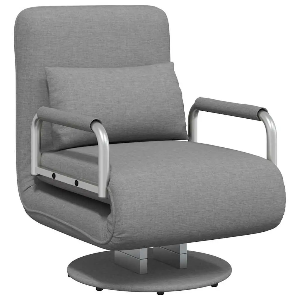 Convertible Swivel Chair Sofa Bed Recliner Chaise Lounge Grey Fabric Sleeper