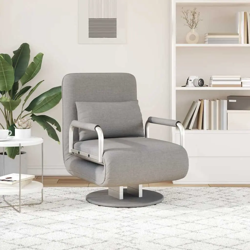 Convertible Swivel Chair Sofa Bed Recliner Chaise Lounge Grey Fabric Sleeper