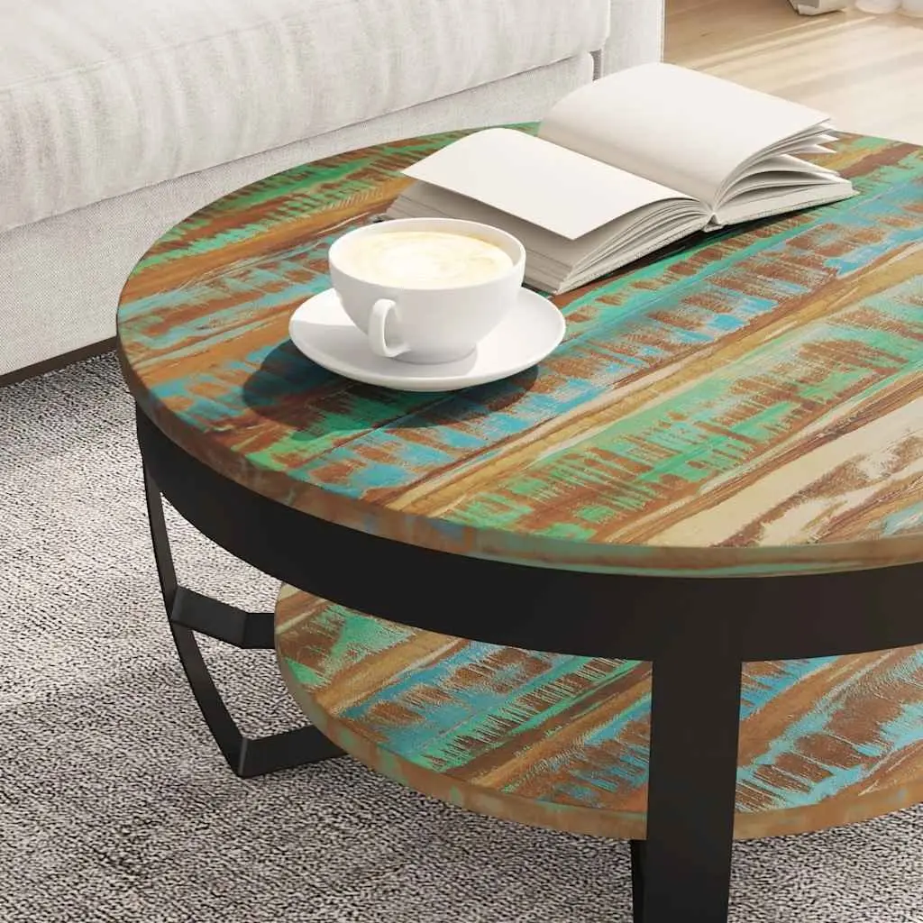 Coffee Table Industrial Vintage Style 65 cm Handmade Solid Reclaimed Wood