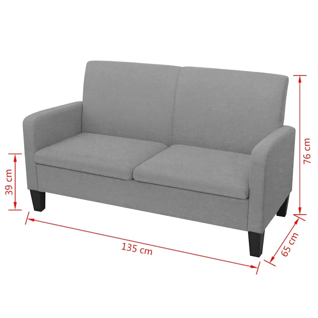 2-Seater Sofa Grey Living Room Furniture 135cm