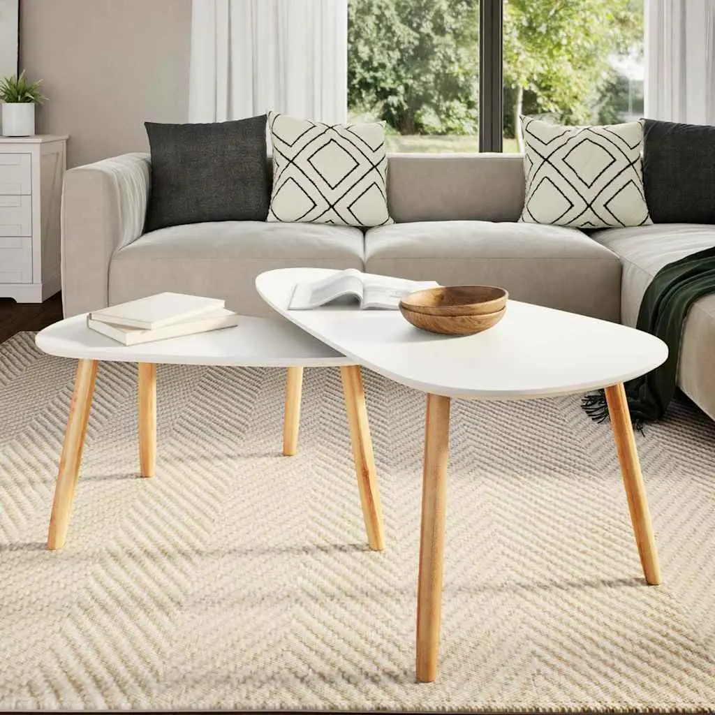 Coffee Table Set 2 Pieces Living Room Scandinavian Style