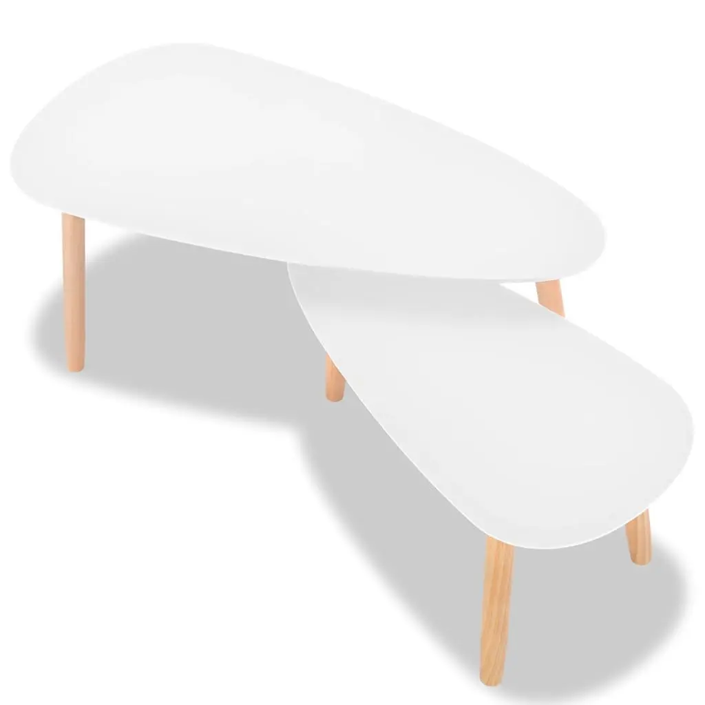 Coffee Table Set 2 Pieces Living Room Scandinavian Style