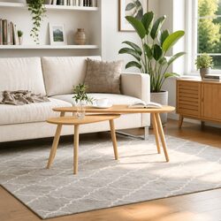 Coffee Table Set 2 Pieces Solid Pinewood Brown Living Room Furniture