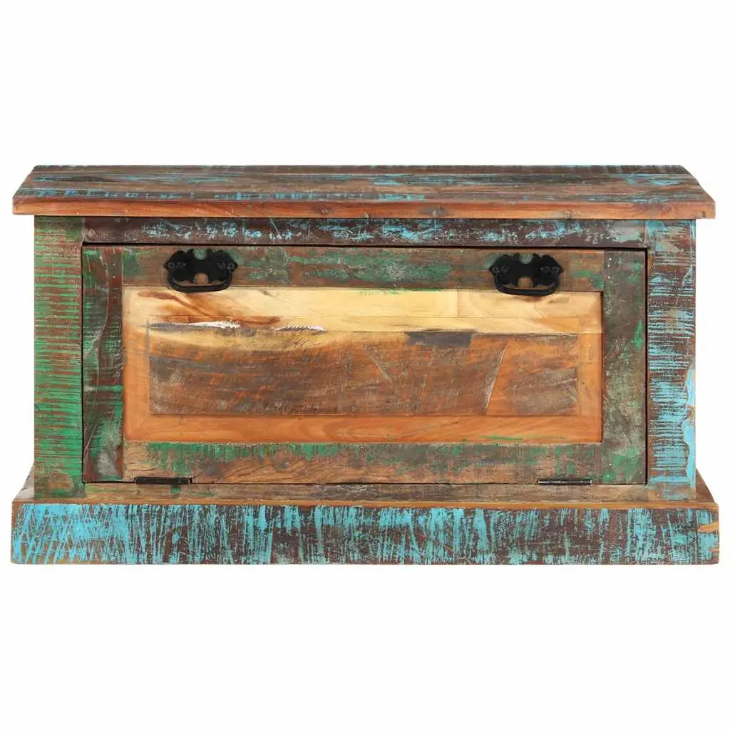 Shoe Storage Bench Solid Reclaimed Wood Entryway Hall Seating with Interior