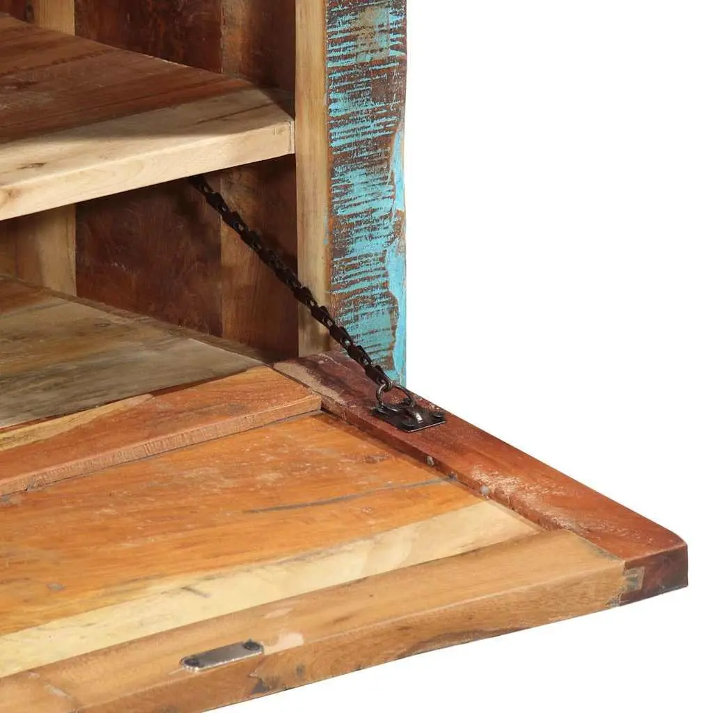 Shoe Storage Bench Solid Reclaimed Wood Entryway Hall Seating with Interior