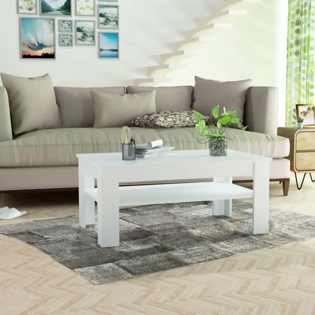 White Coffee Table with Storage