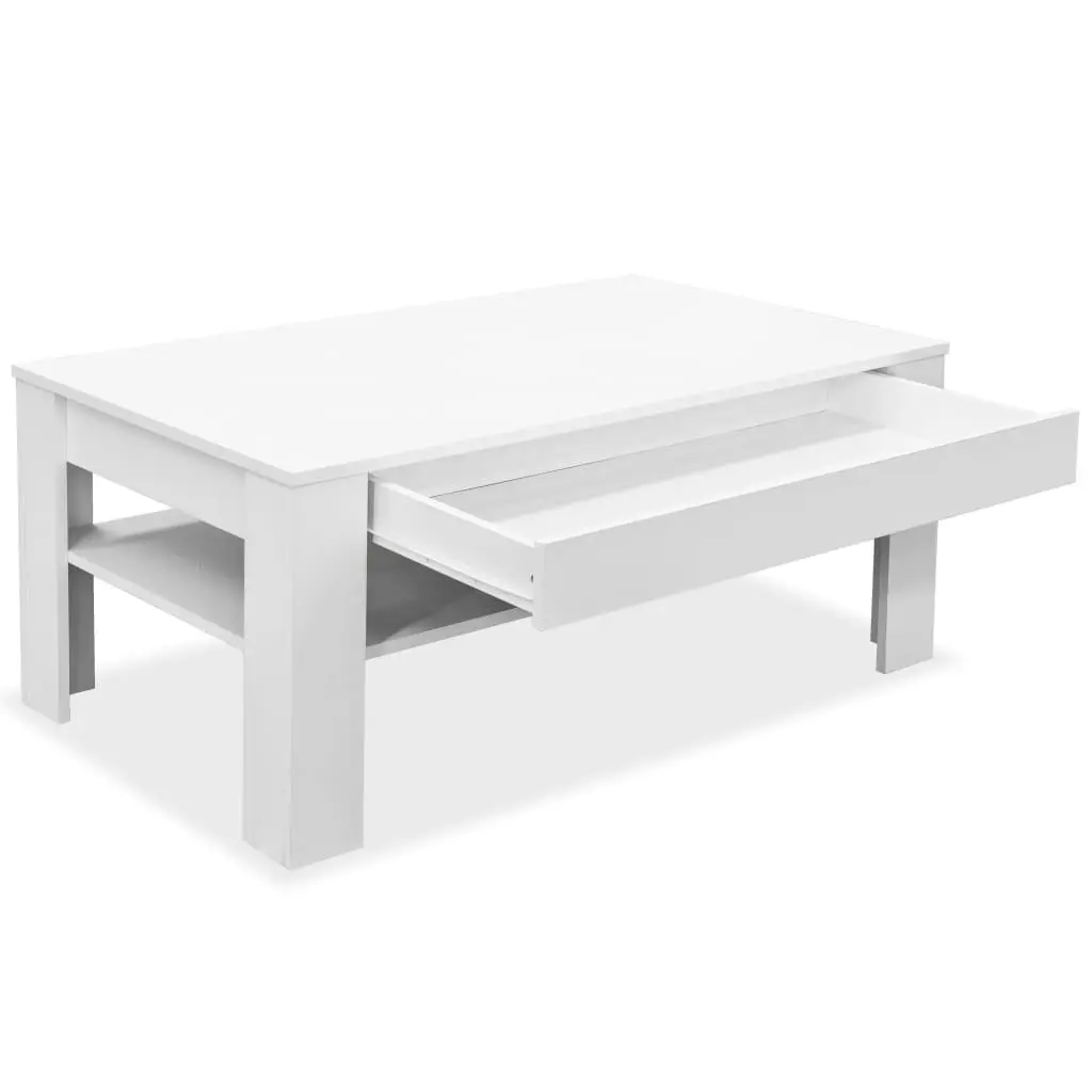 White Coffee Table with Storage