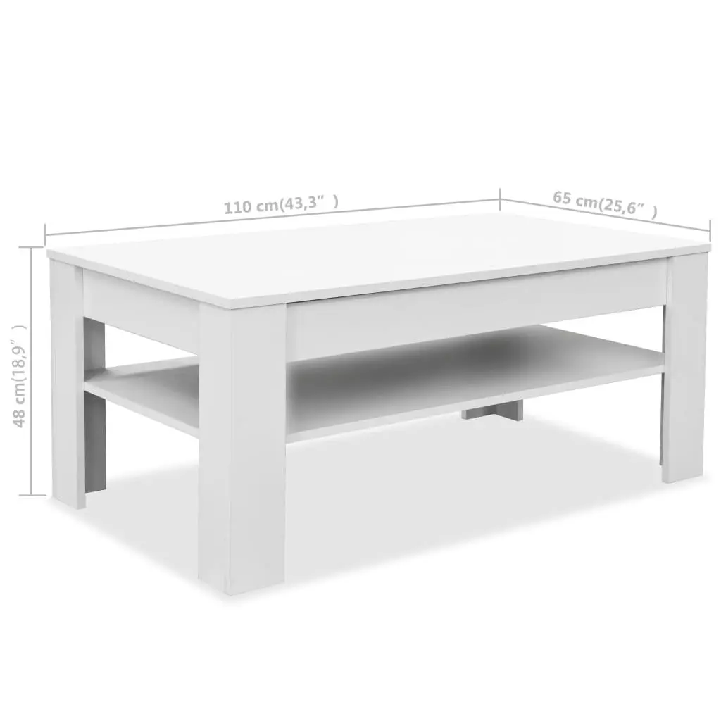 White Coffee Table with Storage