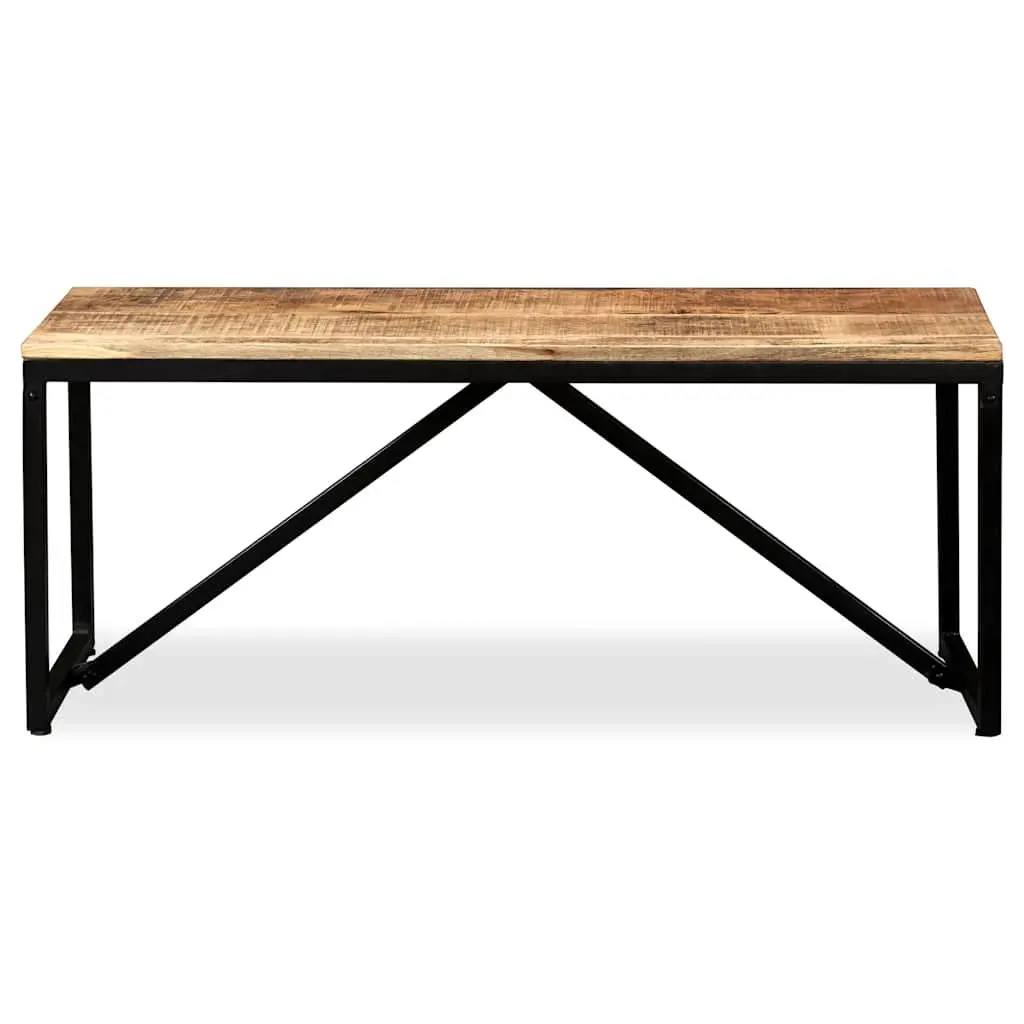 Solid Mango Wood Bench Industrial Entryway Furniture 110 x 35 x 45 cm Brown