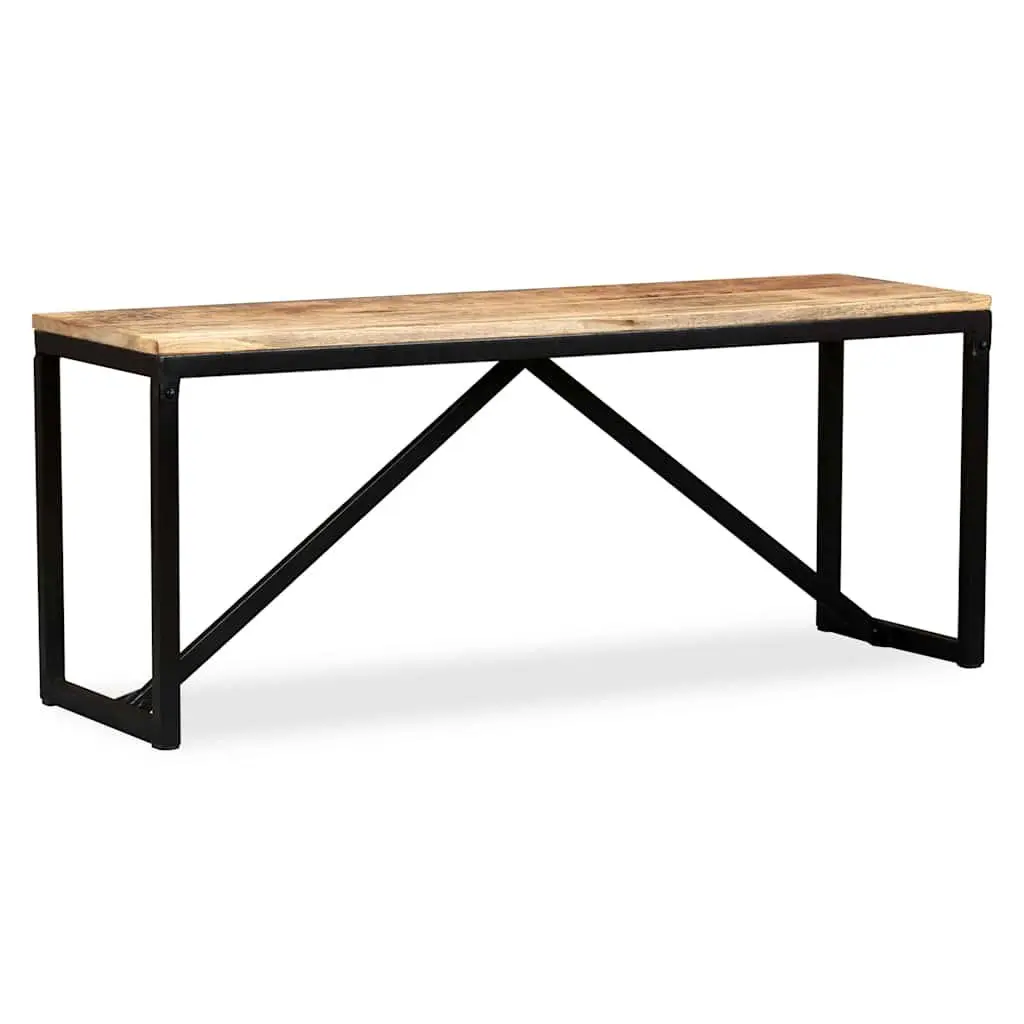 Solid Mango Wood Bench Industrial Entryway Furniture 110 x 35 x 45 cm Brown