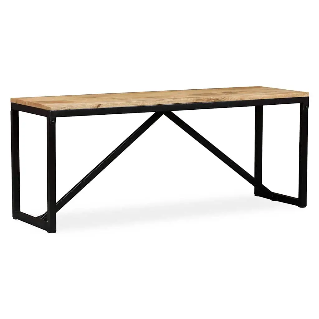 Solid Mango Wood Bench Industrial Entryway Furniture 110 x 35 x 45 cm Brown