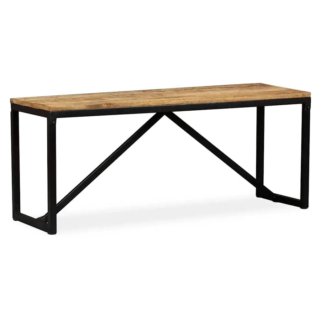 Solid Mango Wood Bench Industrial Entryway Furniture 110 x 35 x 45 cm Brown