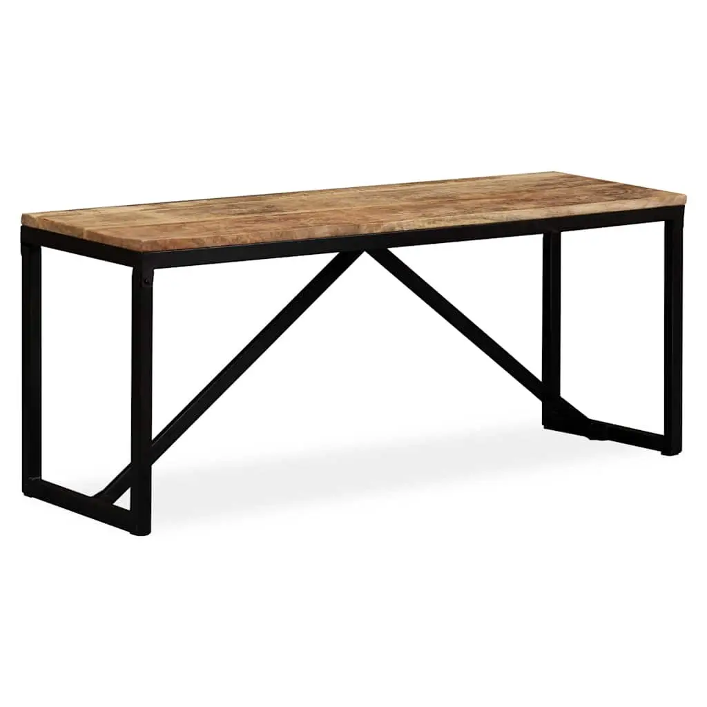 Solid Mango Wood Bench Industrial Entryway Furniture 110 x 35 x 45 cm Brown