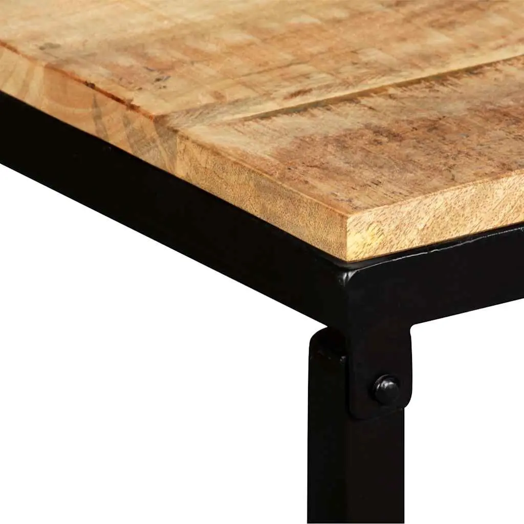 Solid Mango Wood Bench Industrial Entryway Furniture 110 x 35 x 45 cm Brown
