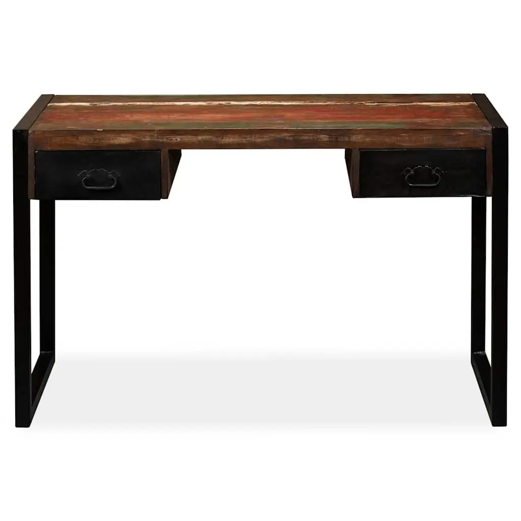 Desk with 2 Drawers Solid Reclaimed Wood Industrial Vintage Home Office