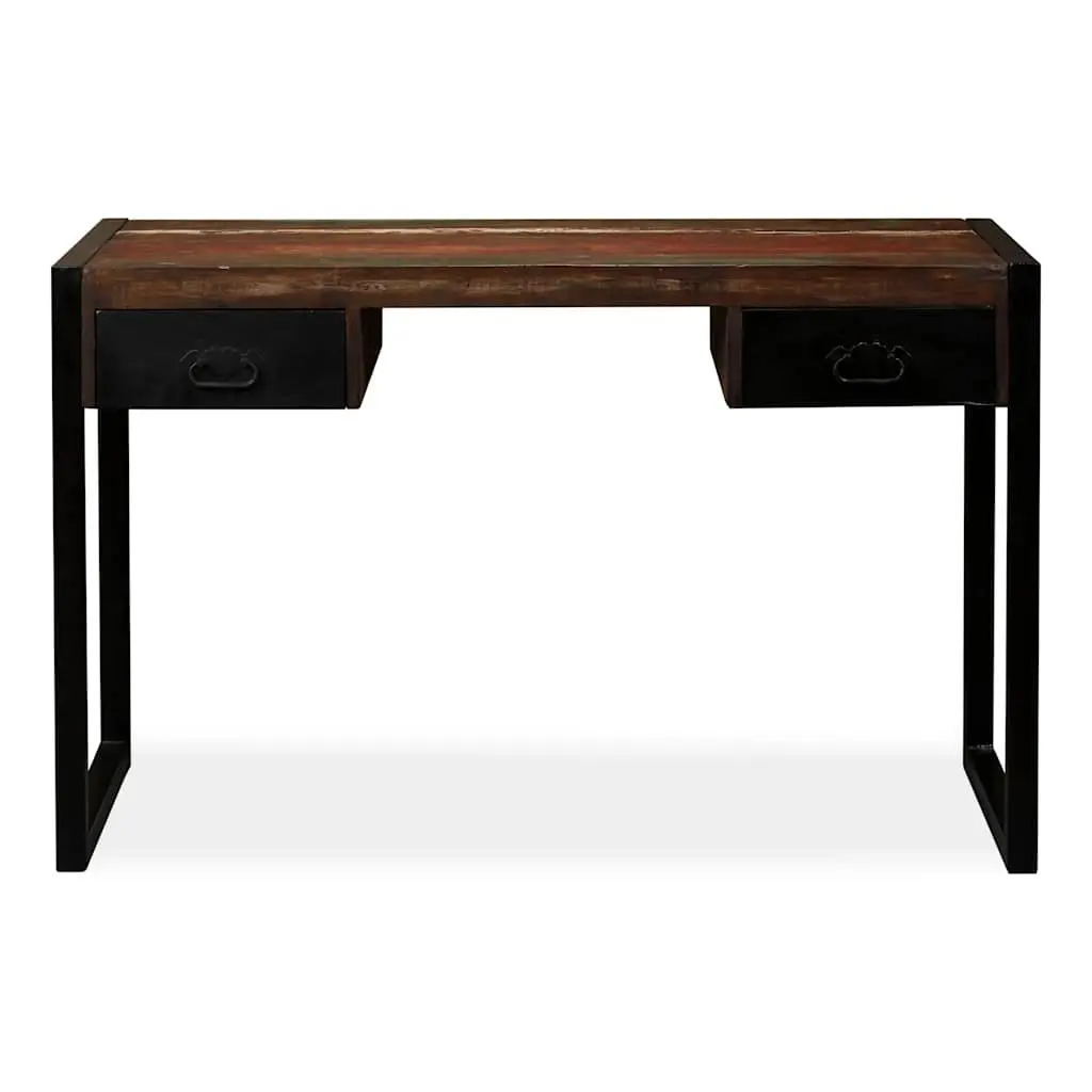 Desk with 2 Drawers Solid Reclaimed Wood Industrial Vintage Home Office