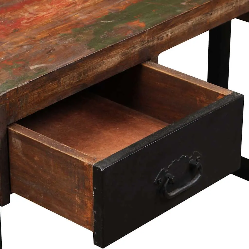 Desk with 2 Drawers Solid Reclaimed Wood Industrial Vintage Home Office
