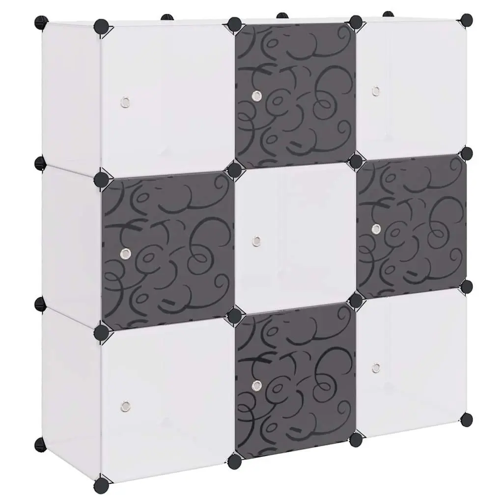 Storage Cube Organiser 9 Compartments Shoe Rack Bookcase Shelving Unit Black