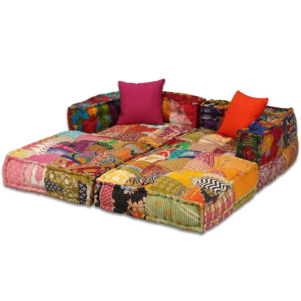 2-Seater Modular Patchwork Pouffe