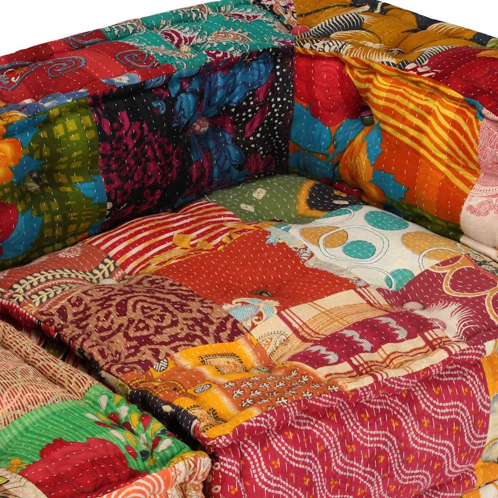 2-Seater Modular Patchwork Pouffe