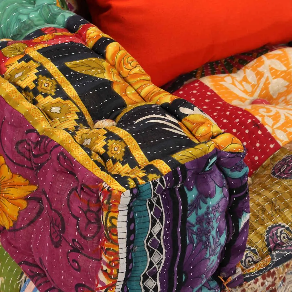 2-Seater Modular Patchwork Pouffe
