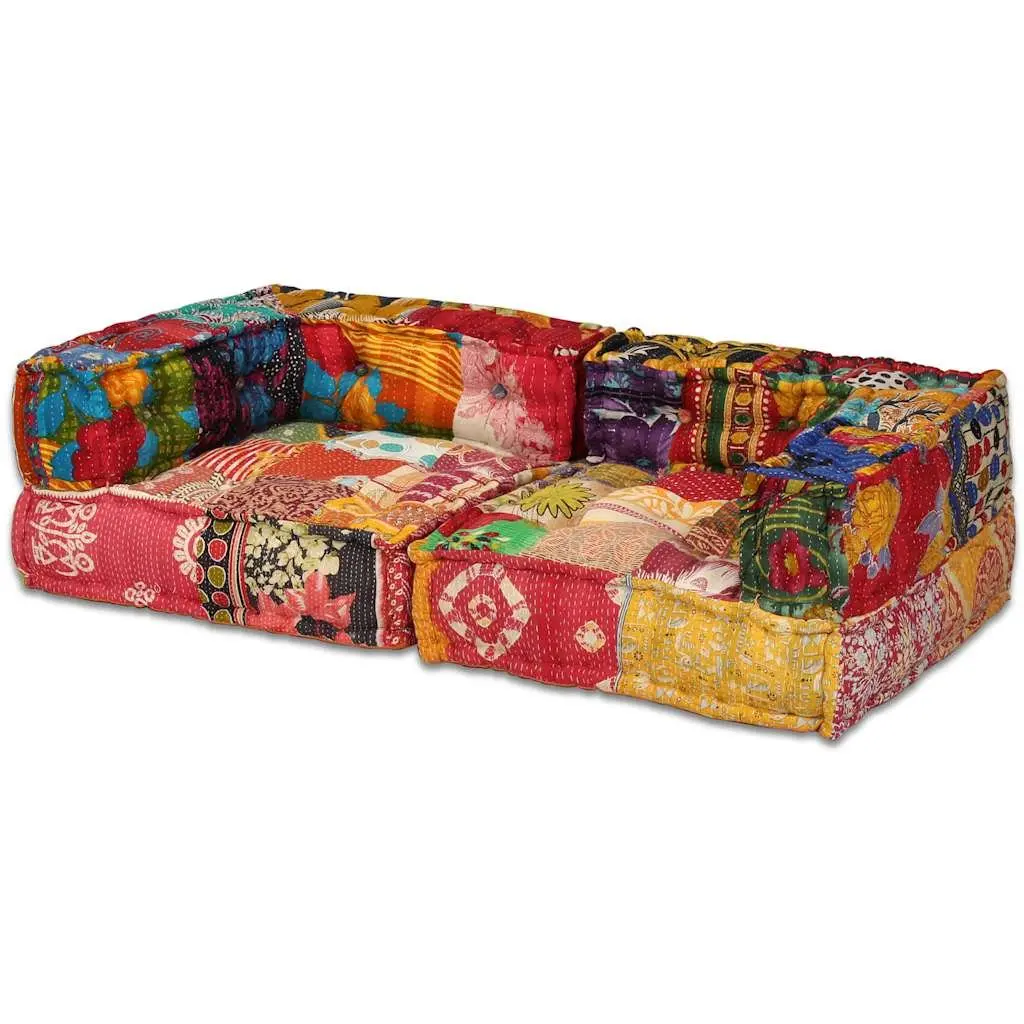 2-Seater Modular Patchwork Pouffe