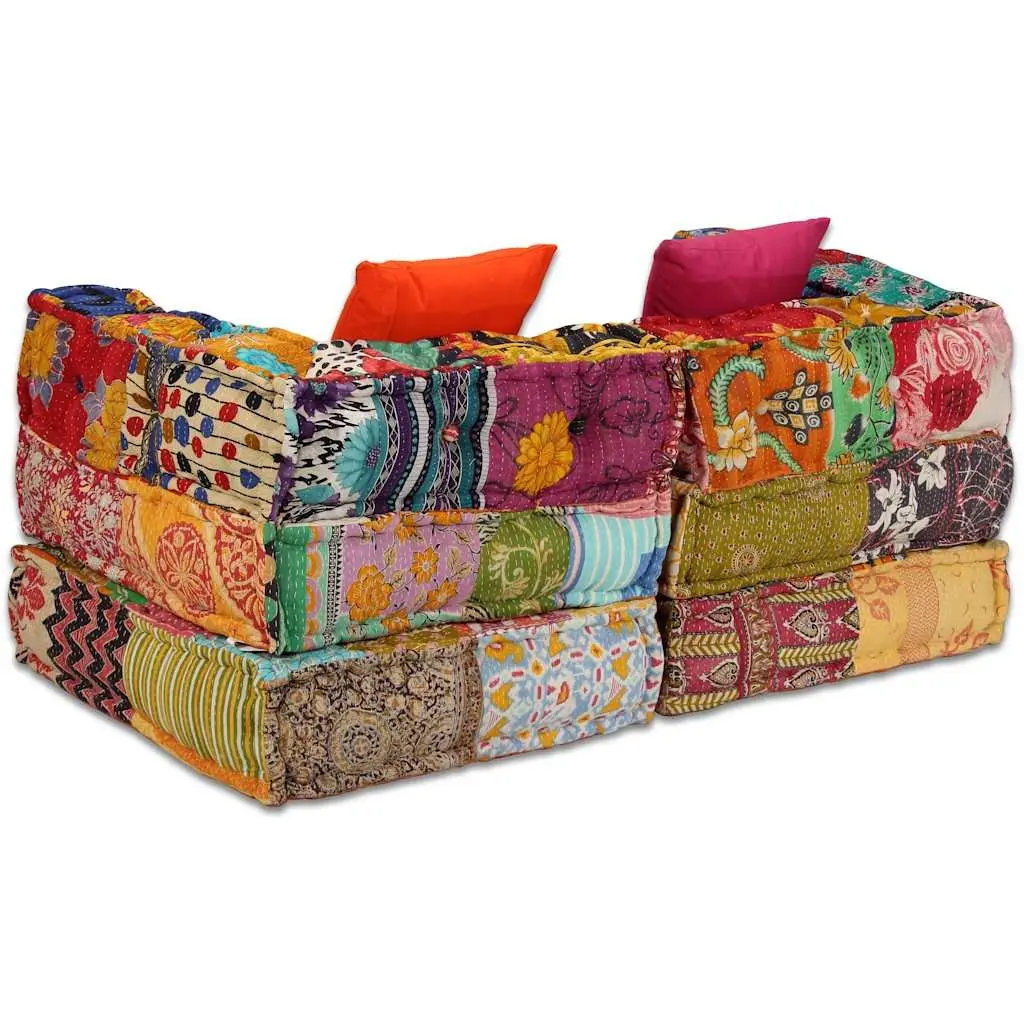 2-Seater Modular Patchwork Pouffe