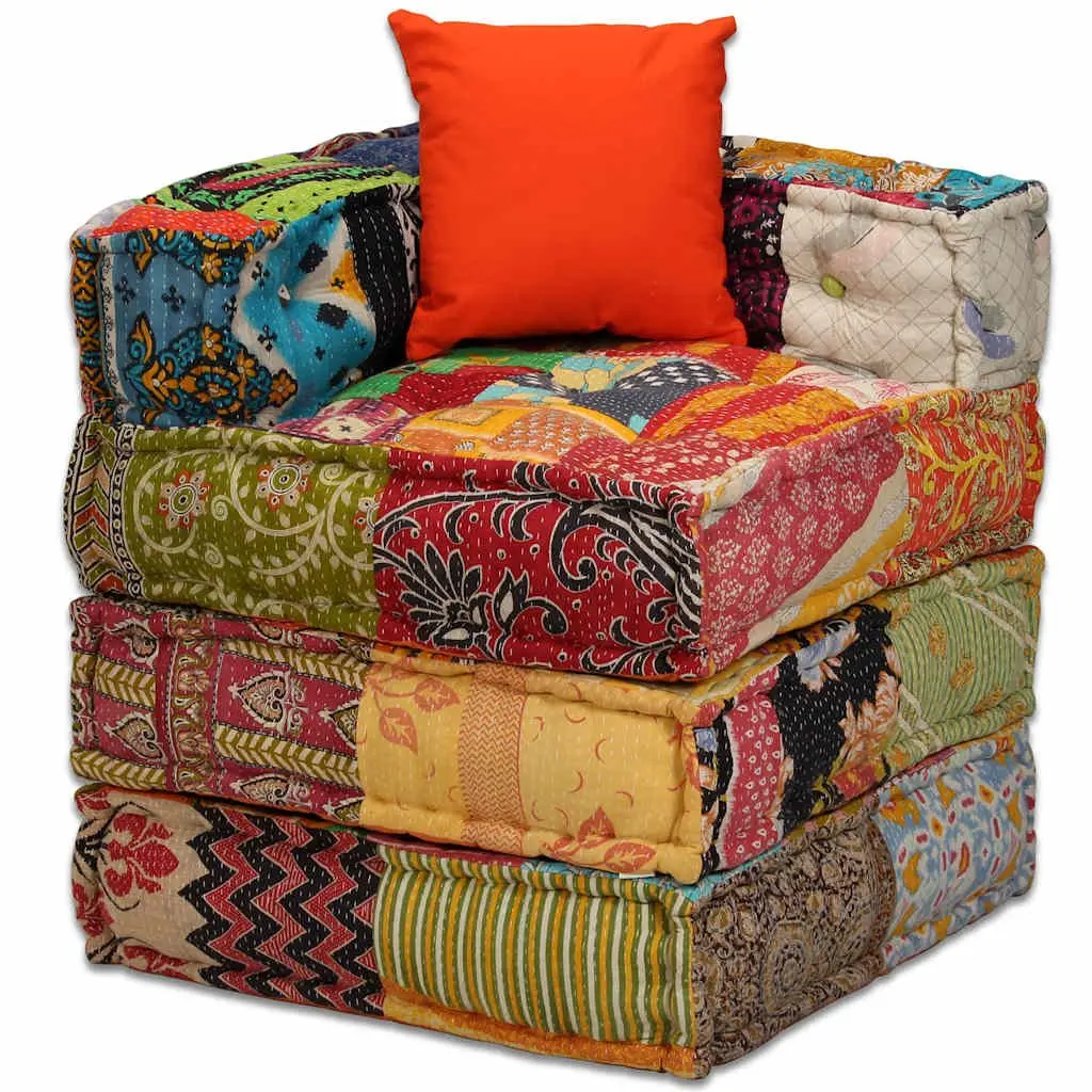 2-Seater Modular Patchwork Pouffe