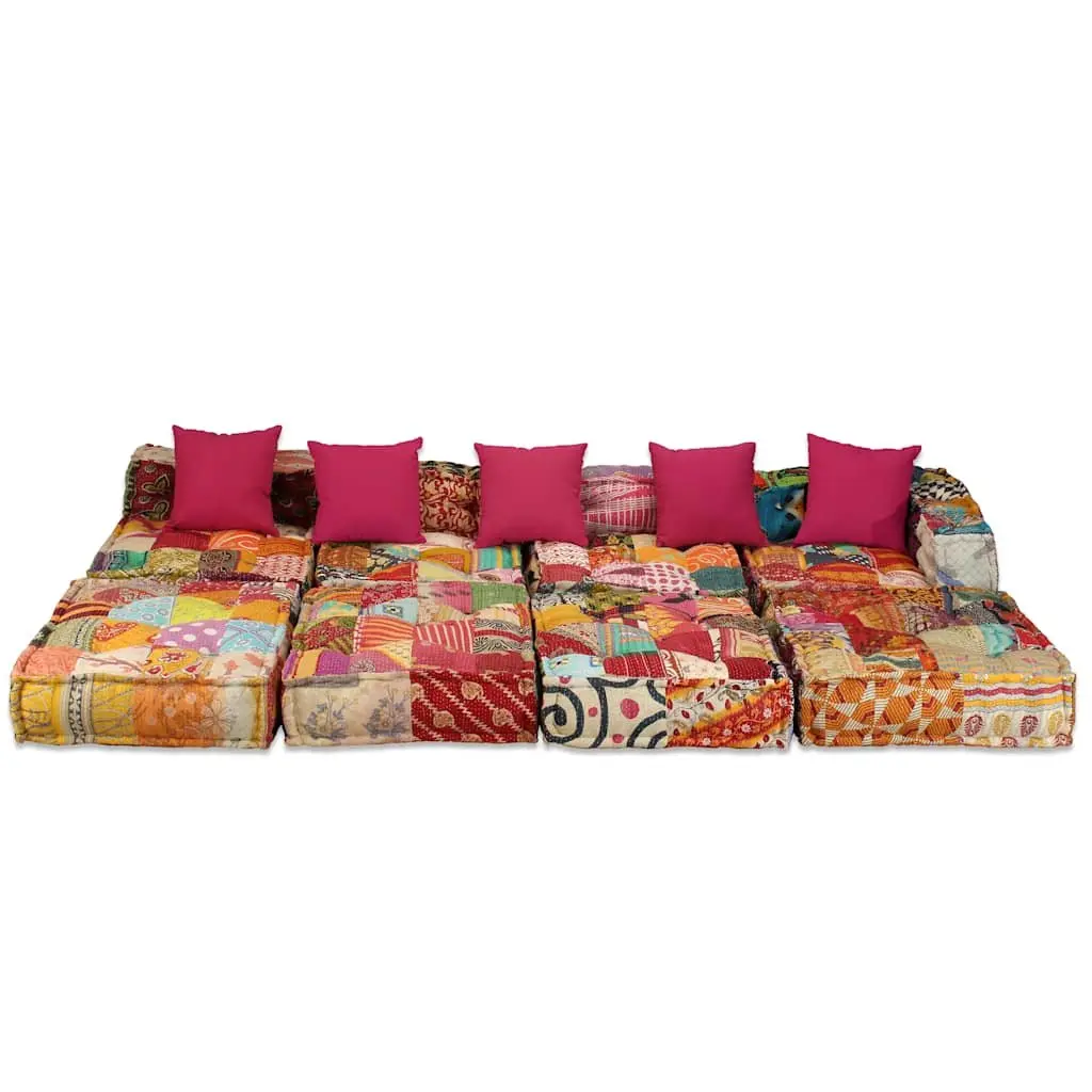 4-Seater Modular Patchwork Pouffe