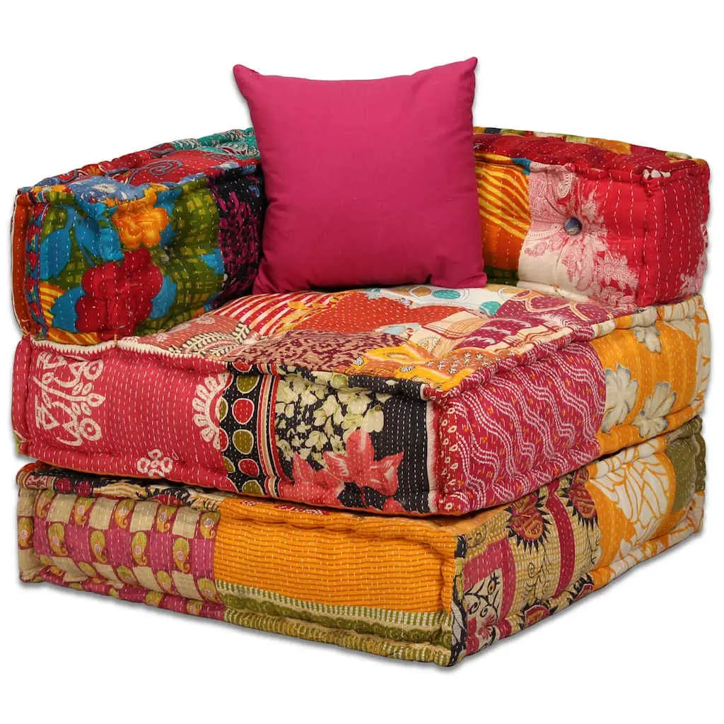 4-Seater Modular Patchwork Pouffe