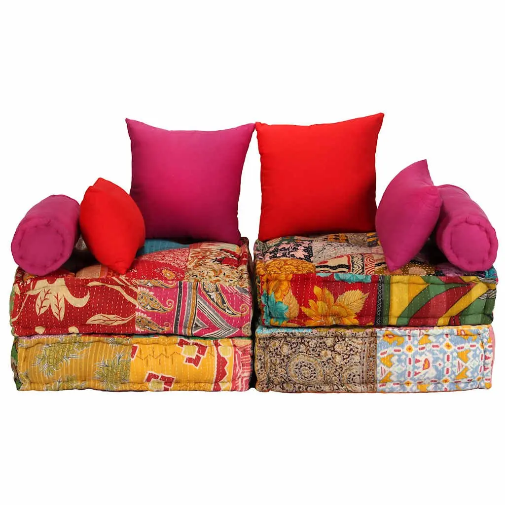 2-Seater Modular Pouffe Sofa Bed