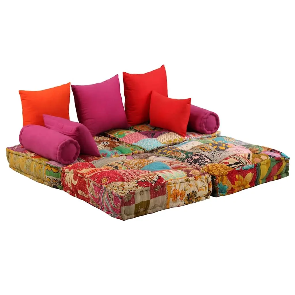 2-Seater Modular Pouffe Sofa Bed