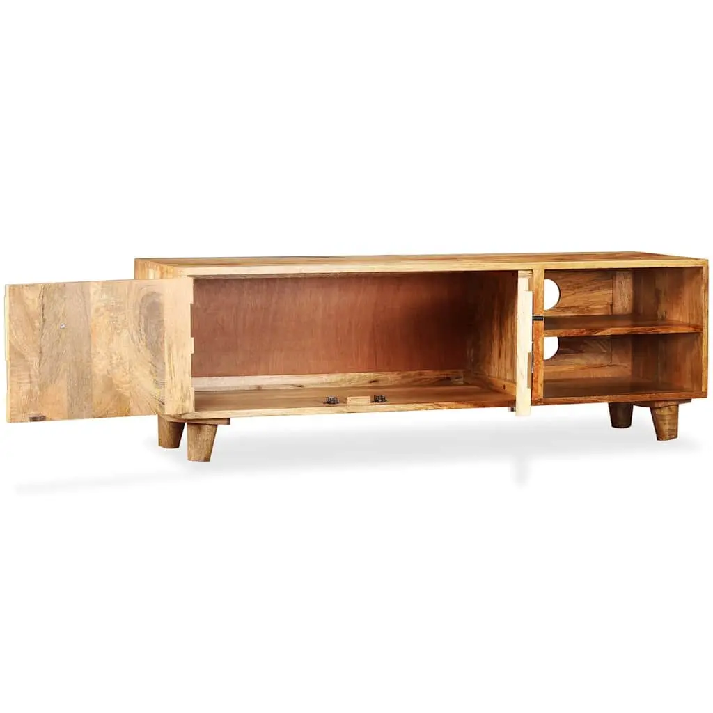 TV Cabinet Lowboard Solid Mango Wood Living Room Storage Unit Brown 118x35x40cm