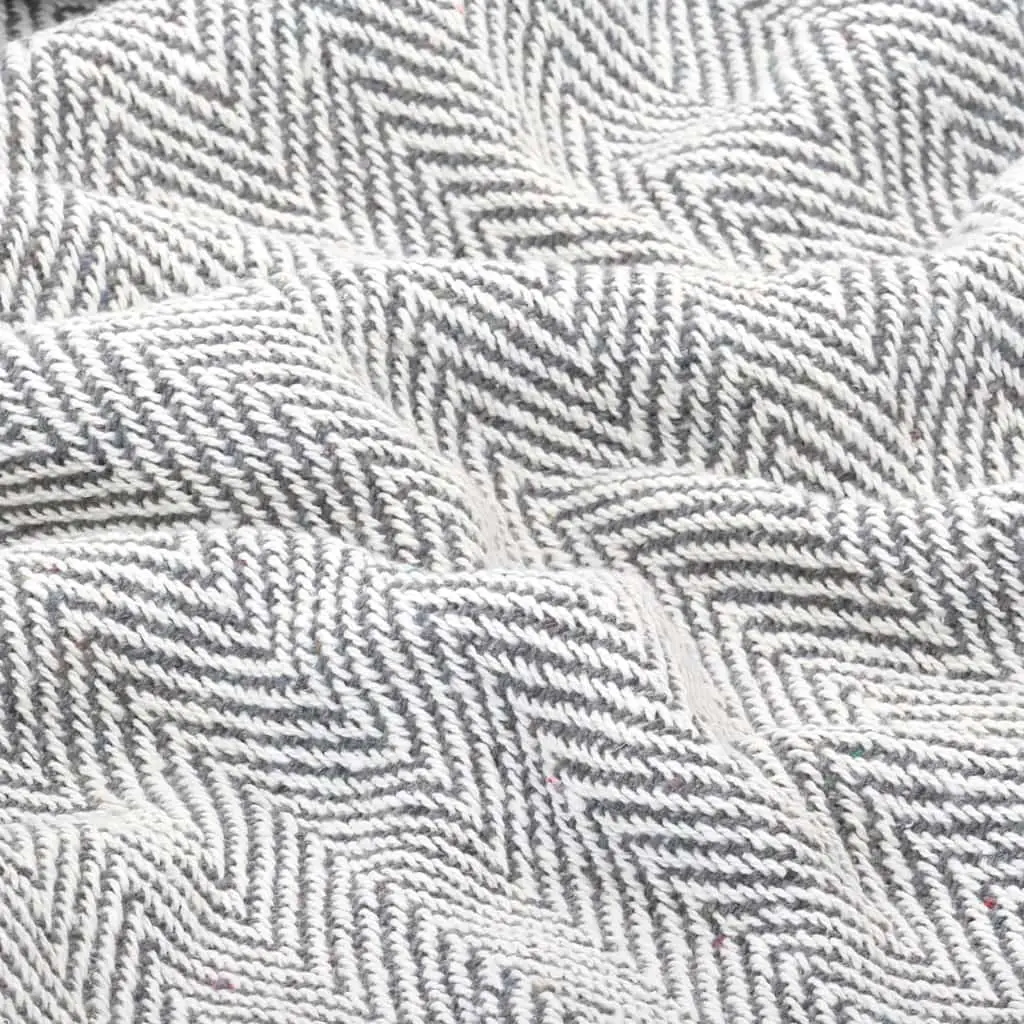 Cotton Throw Blanket Herringbone Grey 160x210 cm Soft for Sofa Bed Chair