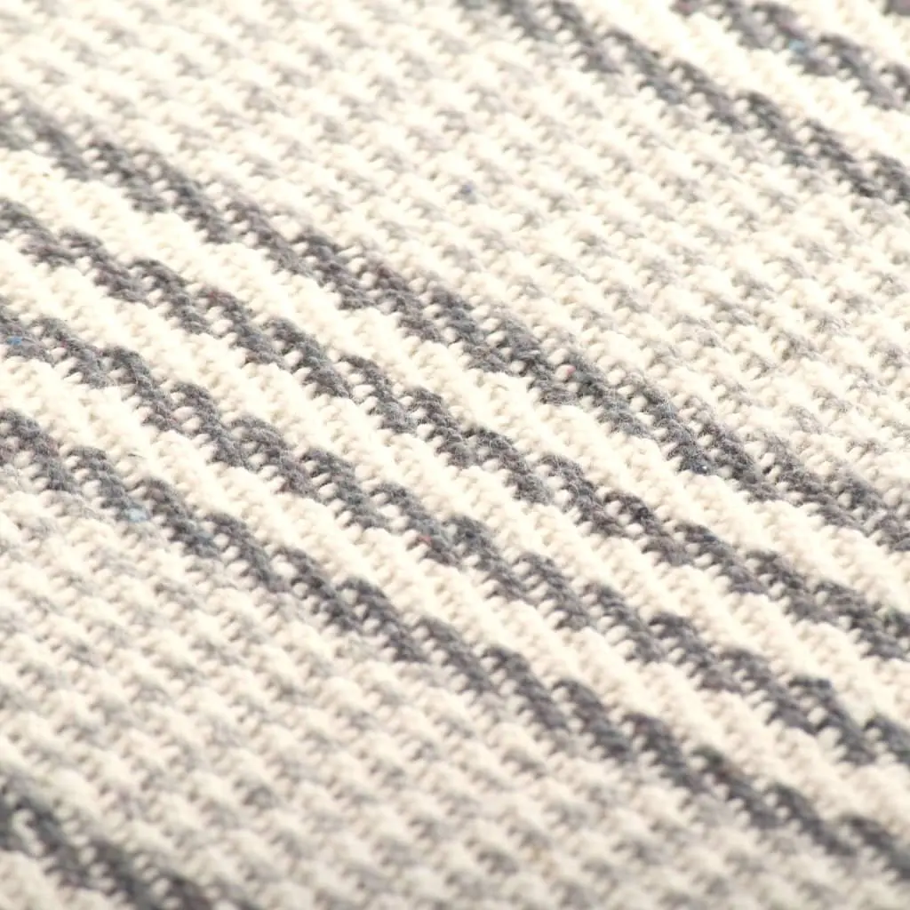 Cotton Throw Blanket for Sofa Bed Chair 160x210 cm Grey White Stripes