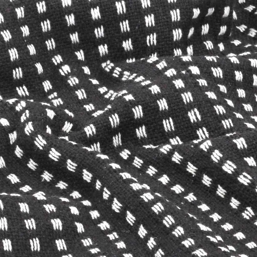 Cotton Throw Blanket Sofa Bed Chair 160x210 cm Black Plaid Soft Tassels