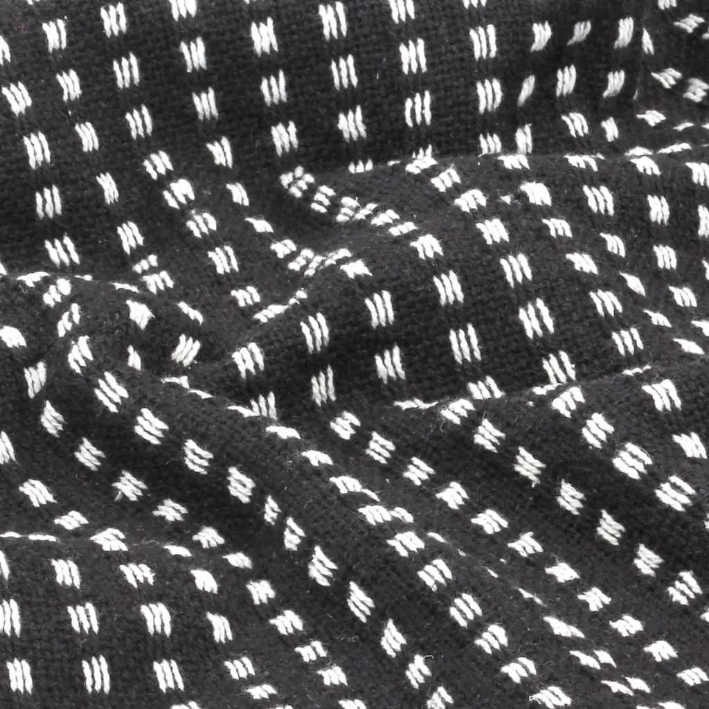 Cotton Throw Blanket Bedroom Sofa Chair 220x250 cm Black Plaid Tassels Soft
