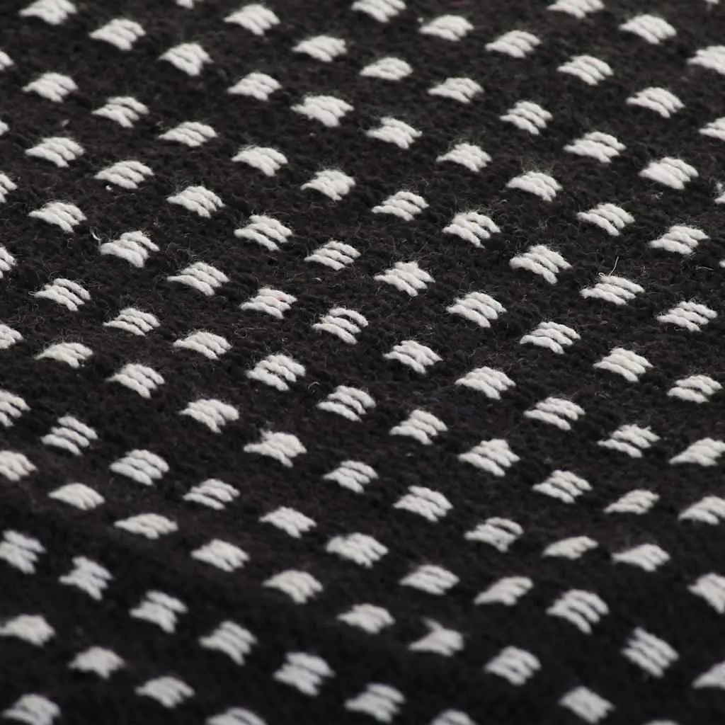 Cotton Throw Blanket Bedroom Sofa Chair 220x250 cm Black Plaid Tassels Soft