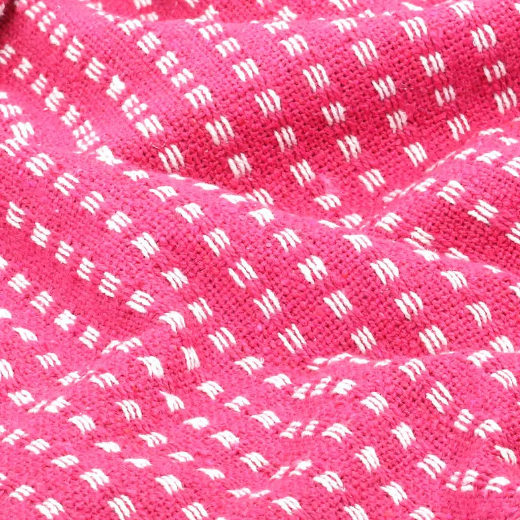 Cotton Throw Blanket for Bedroom Sofa Chair 220x250 cm Pink Plaid Soft
