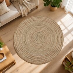 Specifications of 90cm Round Braided Jute Area Rug