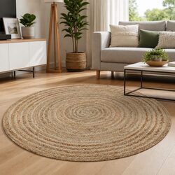 150cm Round Braided Jute Rug for Home Decor