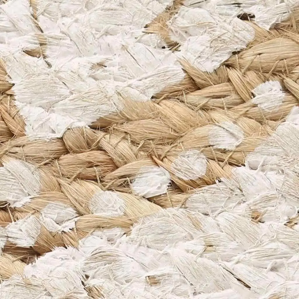 Beige Round Handwoven Jute Rug 90cm