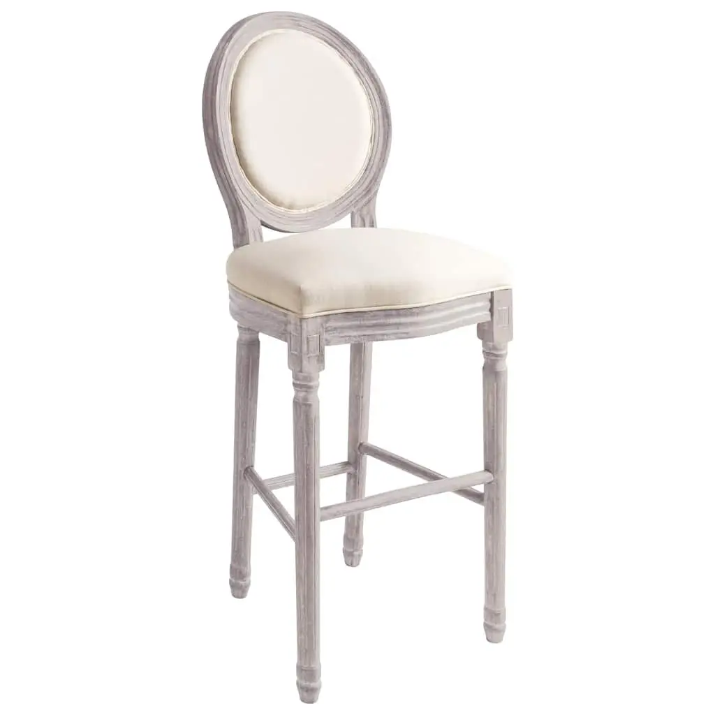 Vintage White Linen Bar Stools Pair