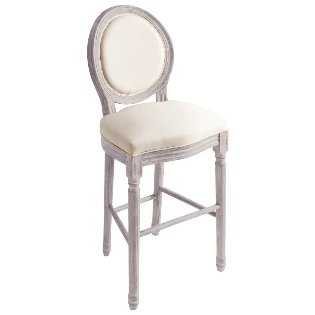 Vintage White Linen Bar Stools Pair