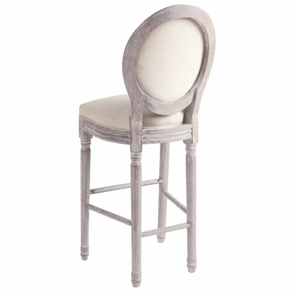 Vintage White Linen Bar Stools Pair