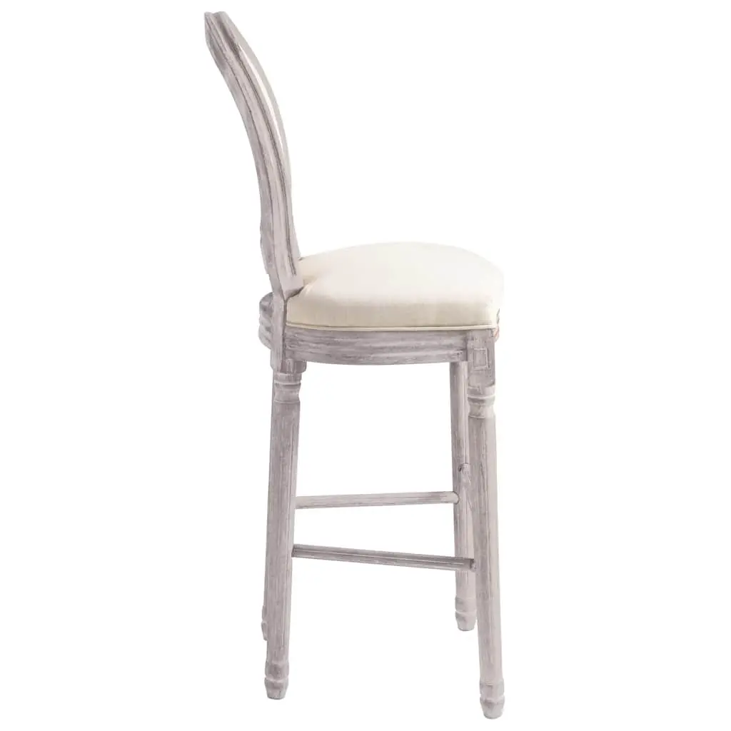 Vintage White Linen Bar Stools Pair