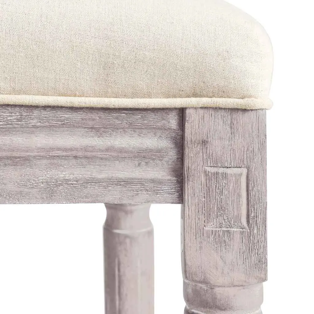 Vintage White Linen Bar Stools Pair
