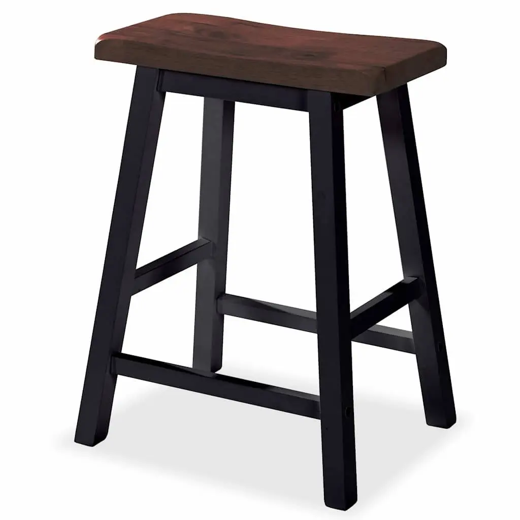 Bar Set 3 Pieces Table and Stools Kitchen Dining Furniture Black