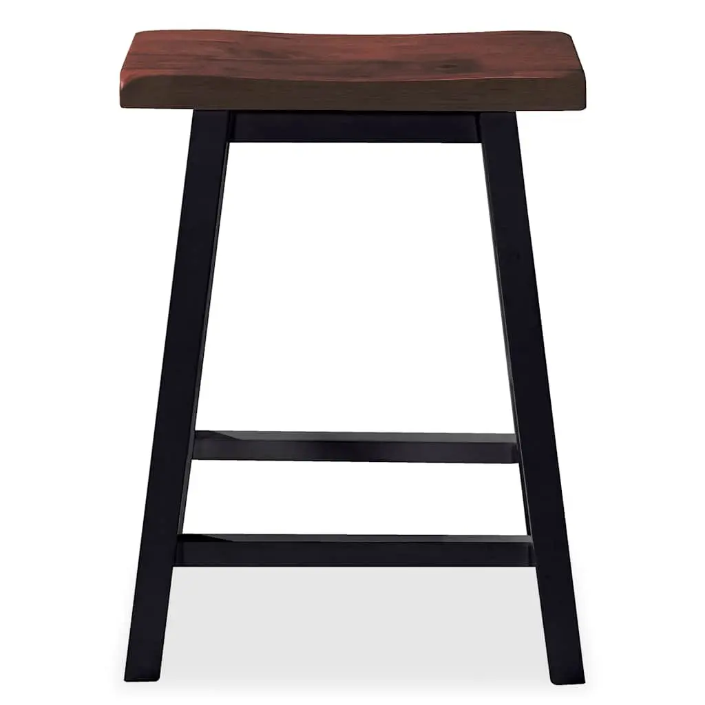 Bar Set 3 Pieces Table and Stools Kitchen Dining Furniture Black
