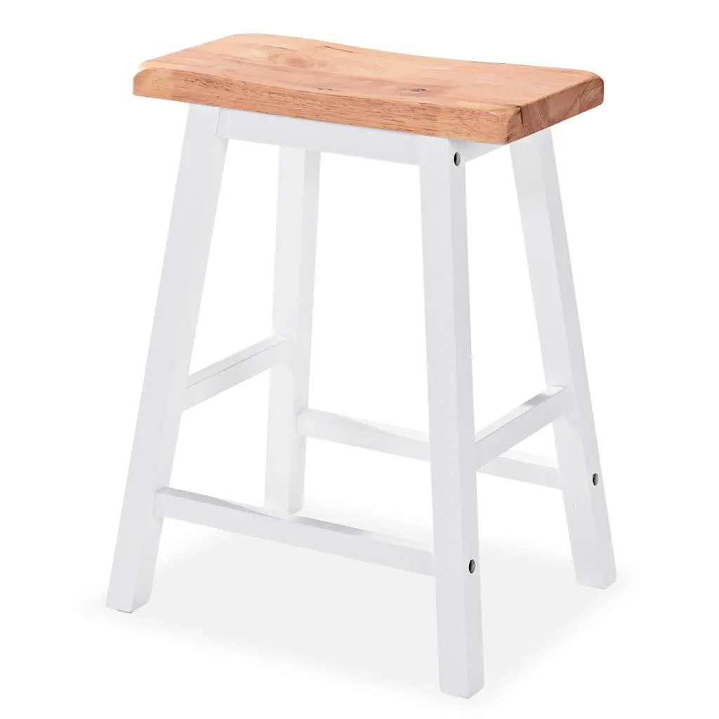 Bar Set 3 Pieces Table Stools White Kitchen Dining Room Furniture with Storage